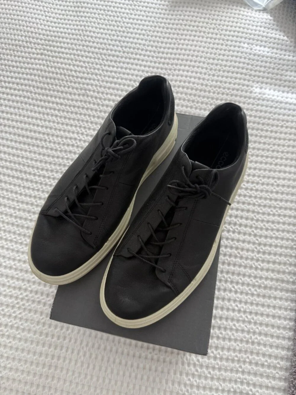 ECCO Soft X M Black Leather Sneakers Men’s EU 45 US 11-11.5